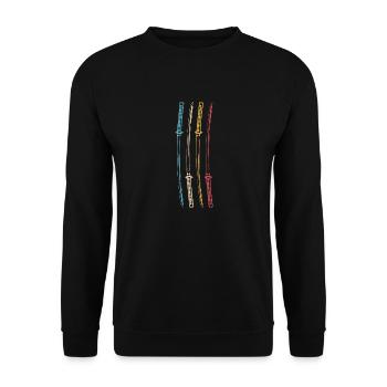 Samurai Japan Katana Ninja Sword retro vector 3 - Unisex Sweatshirt - black - Front - Alina (178cm) & Michal (187cm)