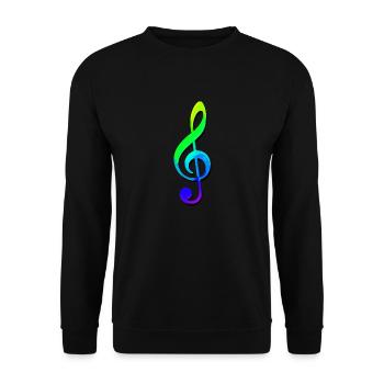 Notenschlüssel | Musik | Klang - Unisex Pullover - Schwarz - Vorne - Alina (178cm) & Michal (187cm)