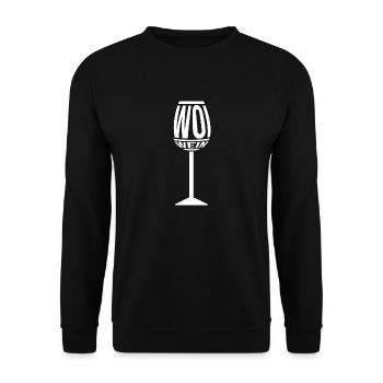 Weinglas Woi Pfalz Wein Vino Schorle Pfälzer Glas - Unisex Pullover - Schwarz - Vorne - Alina (178cm) & Michal (187cm)