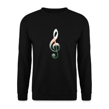 Treble Clef Landscape - Unisex Sweatshirt - black - Front - Alina (178cm) & Michal (187cm)