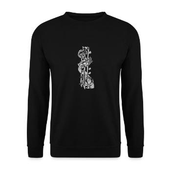 dragon28 blanc kanji dragon gris - Sweat-shirt Unisexe - noir - Devant - Alina (178cm) & Michal (187cm)