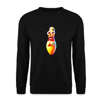 Ängstliche Kegel Bowling - Unisex Pullover - Schwarz - Vorne - Alina (178cm) & Michal (187cm)