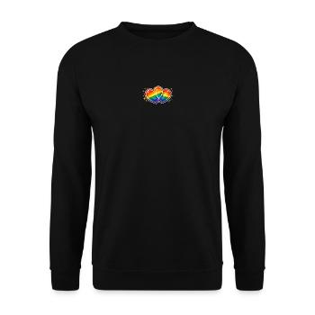 Double Heart Rainbow Splendor - Unisex Sweatshirt - black - Front - Alina (178cm) & Michal (187cm)