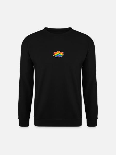 Double Heart Rainbow Splendor - Unisex Sweatshirt - black