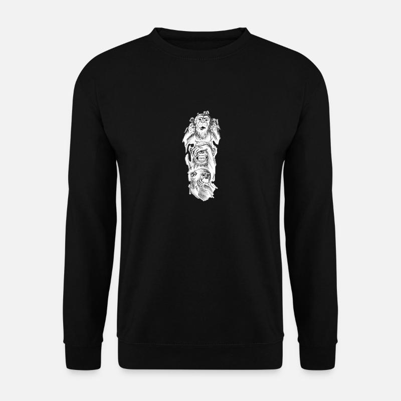 Trois singes - Sweat-shirt Unisexe - noir