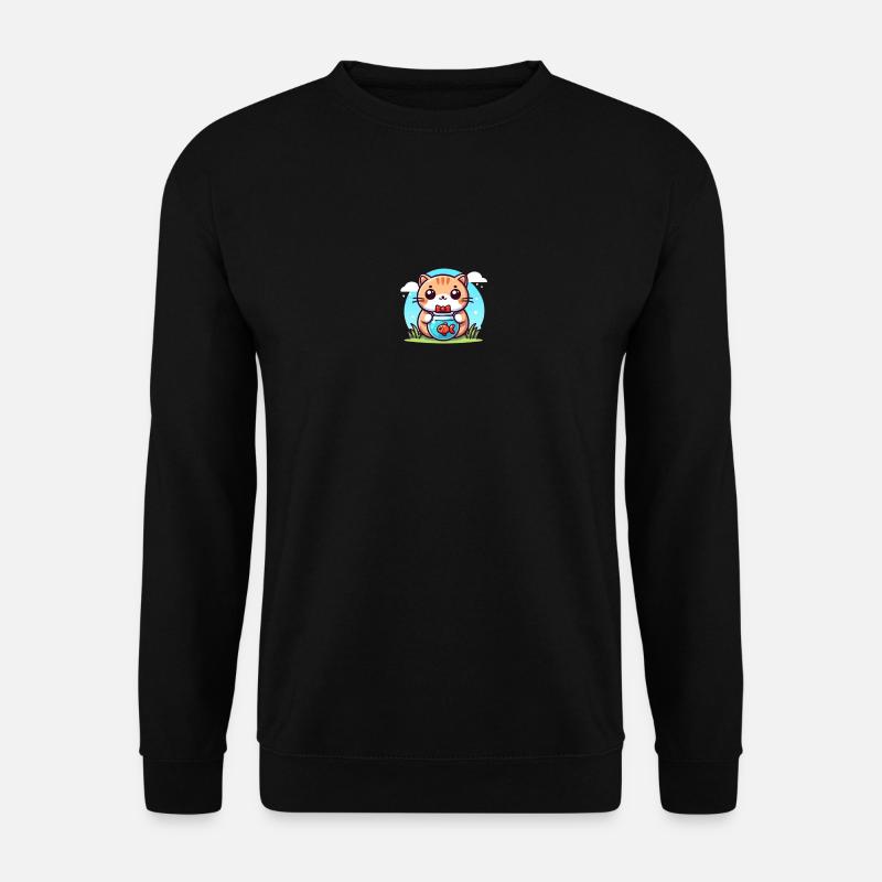 Cartoon Katze 3 - Unisex Pullover - Schwarz