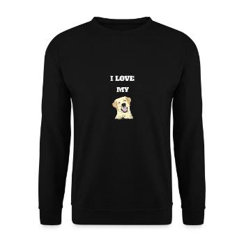 I Love My Labrador Retriever Celebration - Unisex Pullover - Schwarz - Vorne - Alina (178cm) & Michal (187cm)