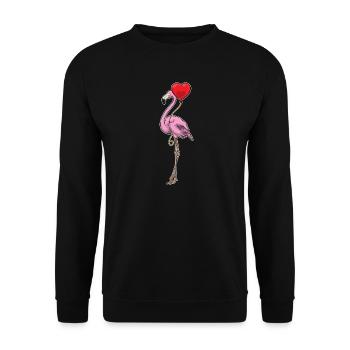 Ballon flamant rose - Sweat-shirt Unisexe - noir - Devant - Alina (178cm) & Michal (187cm)