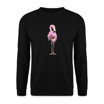 Gâteau flamant rose - Sweat-shirt Unisexe - noir - Devant - Alina (178cm) & Michal (187cm)