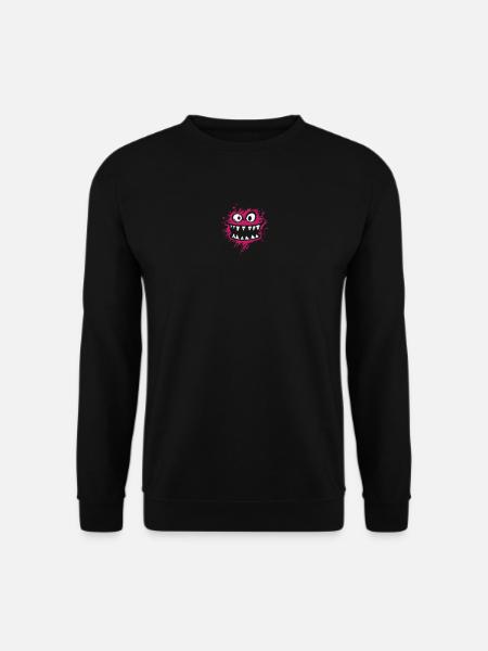 Little Monsters: Splashing cheerful Monstermond - Unisex Sweatshirt - black