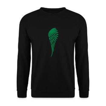 fluegel_links - Unisex Pullover - Schwarz - Vorne - Alina (178cm) & Michal (187cm)