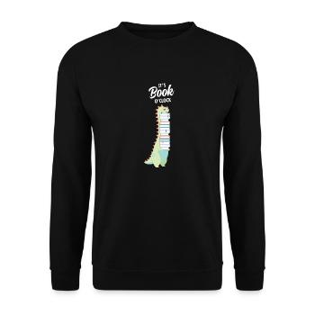 It's Book O'Clock, Dinosaur, Dino, T Rex - Sweat-shirt Unisexe - noir - Devant - Alina (178cm) & Michal (187cm)
