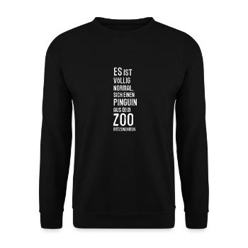 Pinguin Zoo Südpol Antarktis Vogel Vögel Schnee - Unisex Pullover - Schwarz - Vorne - Alina (178cm) & Michal (187cm)
