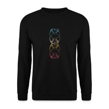 Gamer Controller Gaming jeux vidéo rétro Jeu 4 - Sweat-shirt Unisexe - noir - Devant - Alina (178cm) & Michal (187cm)