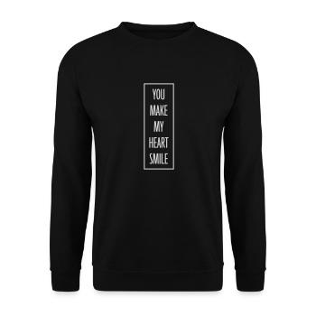 make my heart smile - Unisex Pullover - Schwarz - Vorne - Alina (178cm) & Michal (187cm)