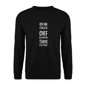 Stolzer Chef Des Besten Teams Shirt Geschenkt Boss - Unisex Pullover - Schwarz - Vorne - Alina (178cm) & Michal (187cm)