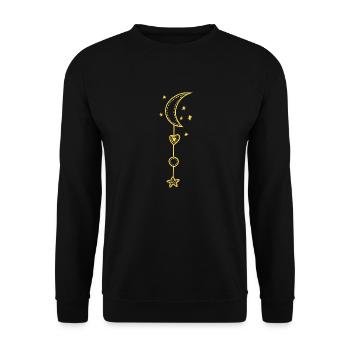 Moon Stars Crescent - Unisex Sweatshirt - black - Front - Alina (178cm) & Michal (187cm)