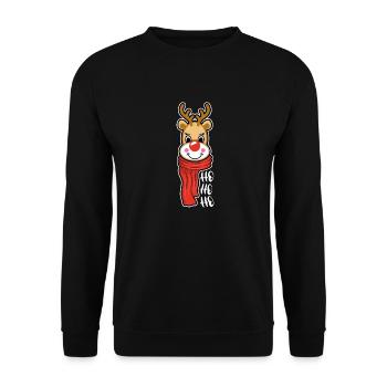 Niklaus Rentier - Unisex Pullover - Schwarz - Vorne - Alina (178cm) & Michal (187cm)