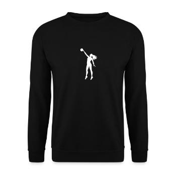 Volleyball Player Silhouette - Unisex Sweatshirt - black - Front - Alina (178cm) & Michal (187cm)