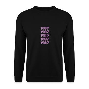 1987 - Unisex Pullover - Schwarz - Vorne - Alina (178cm) & Michal (187cm)