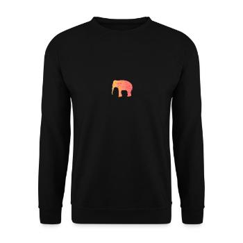 Elephant Polygon Orange Yellow Abstract Shape - Unisex Sweatshirt - black - Front - Alina (178cm) & Michal (187cm)