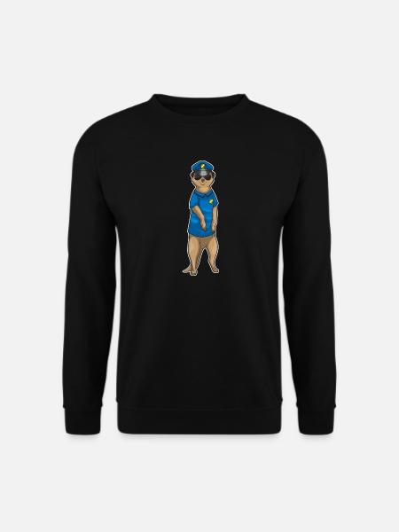 Meerkat Policeman Sunglasses Police - Unisex Sweatshirt - black