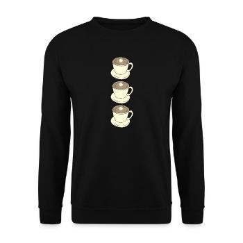 Le café à la puissance trois - Sweat-shirt Unisexe - noir - Devant - Alina (178cm) & Michal (187cm)