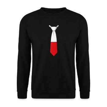 Poland Tie – Flaggendesign - Unisex Pullover - Schwarz - Vorne - Alina (178cm) & Michal (187cm)