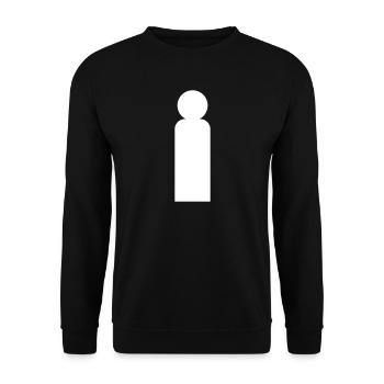 Minimalist Man Silhouette - Unisex Sweatshirt - black - Front - Alina (178cm) & Michal (187cm)