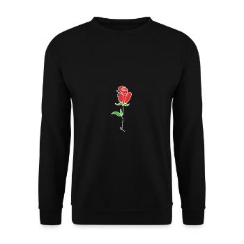 Tulp -Zusammenfassung Künstler Geschenk - Unisex Pullover - Schwarz - Vorne - Alina (178cm) & Michal (187cm)