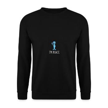 I come in peace im peace couples - Unisex Pullover - Schwarz - Vorne - Alina (178cm) & Michal (187cm)