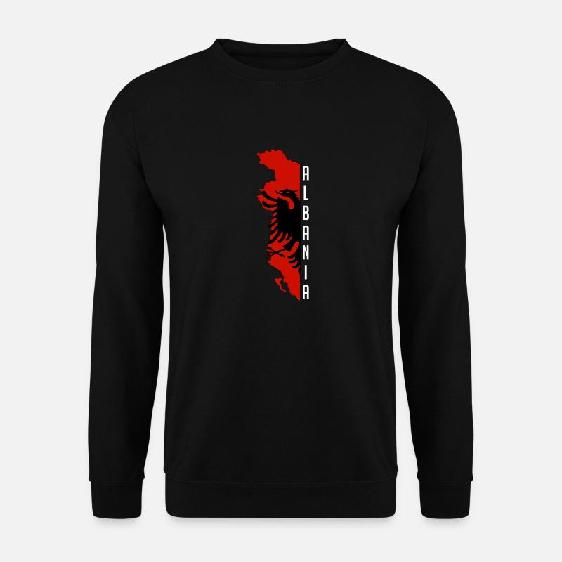 Albanien mit Albania Schriftzug Weiß - Unisex Pullover - Schwarz
