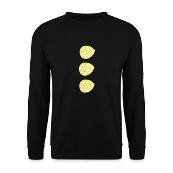 Lemon halved 3 times - Unisex Sweatshirt - black - Front - Alina (178cm) & Michal (187cm)
