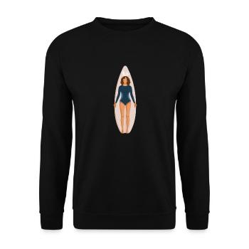 Easter Surfergirl - Unisex Pullover - Schwarz - Vorne - Alina (178cm) & Michal (187cm)