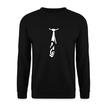 Music clef note tie occasion style - Unisex Sweatshirt - black - Front - Alina (178cm) & Michal (187cm)