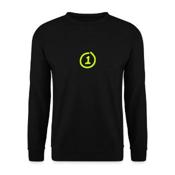 Nummer eins Farbe Neon:Einfach etwas neues! - Unisex Pullover - Schwarz - Vorne - Alina (178cm) & Michal (187cm)