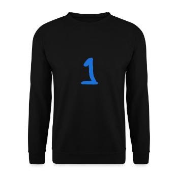 1. 1 YEAR. 1st ANNIVERSARY. 1 YEAR BIRTHDAY - Unisex Sweatshirt - black - Front - Alina (178cm) & Michal (187cm)