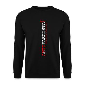 Antifascista red/white with star - Unisex Sweatshirt - black - Front - Alina (178cm) & Michal (187cm)