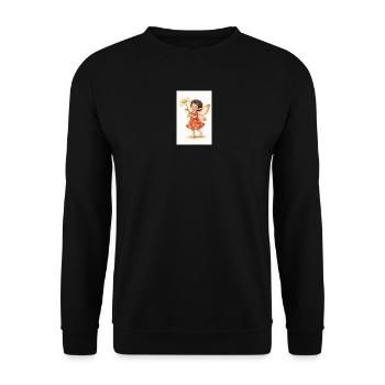 Daisy Fee mit Blume - Unisex Pullover - Schwarz - Vorne - Alina (178cm) & Michal (187cm)