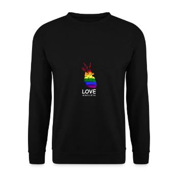 Love wins loving person poison - Unisex Sweatshirt - black - Front - Alina (178cm) & Michal (187cm)