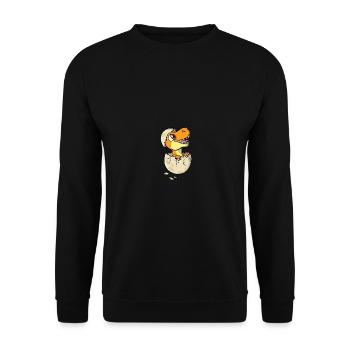 Süßer Baby Dino Dinosaurier - Unisex Pullover - Schwarz - Vorne - Alina (178cm) & Michal (187cm)