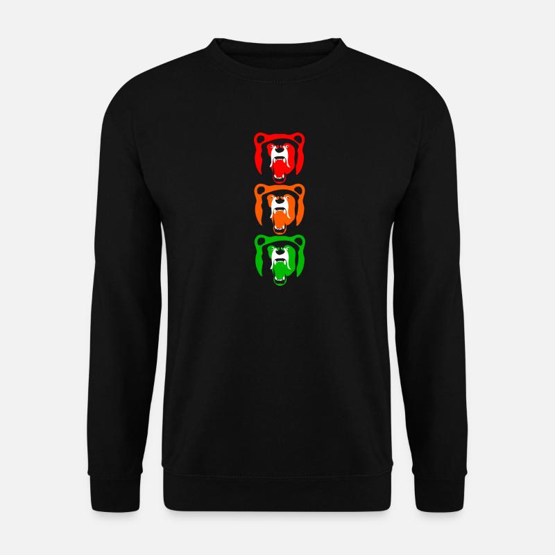Berlin Bär Design Kunst Geschenk Farbenfroh Ampel - Unisex Pullover - Schwarz