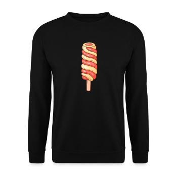 Eis Speiseeis Eiskrem Eiscreme Kugeleis Eisbecher - Unisex Pullover - Schwarz - Vorne - Alina (178cm) & Michal (187cm)