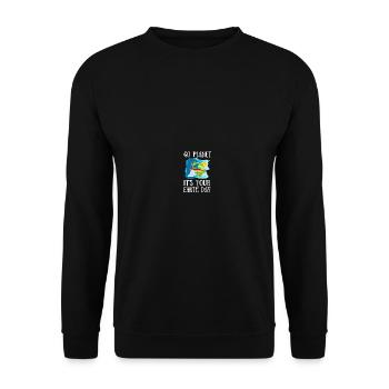 Go Planet It's Your Earth Day Rainbow - Unisex Pullover - Schwarz - Vorne - Alina (178cm) & Michal (187cm)