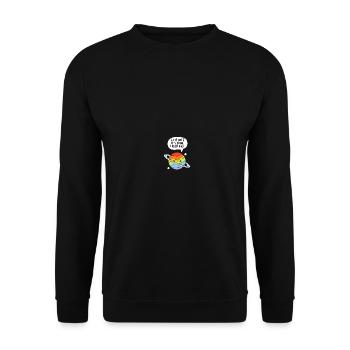 Go Planet It's Your Earth Day Rainbow - Unisex Pullover - Schwarz - Vorne - Alina (178cm) & Michal (187cm)