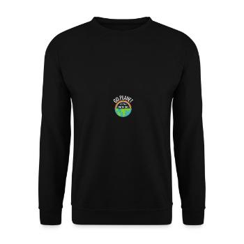 Go Planet It's Your Earth Day Rainbow - Unisex Pullover - Schwarz - Vorne - Alina (178cm) & Michal (187cm)