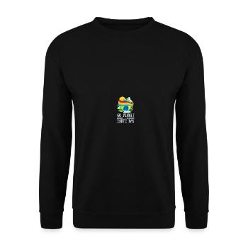 Go Planet It's Your Earth Day Rainbow - Unisex Pullover - Schwarz - Vorne - Alina (178cm) & Michal (187cm)