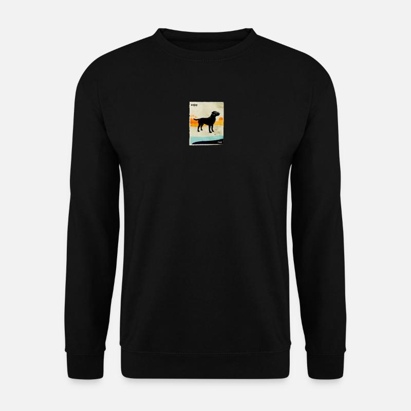 Sonnenuntergangs-labrador mit Brille - Unisex Pullover - Schwarz