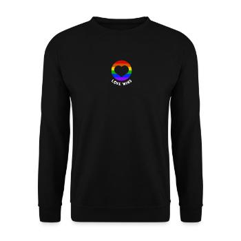 Love wins - Unisex Sweatshirt - black - Front - Alina (178cm) & Michal (187cm)