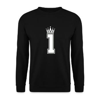 1 couronne - Sweat-shirt Unisexe - noir - Devant - Alina (178cm) & Michal (187cm)